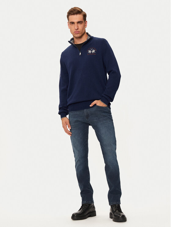 La Martina La Martina Pulover ZMS314 YW120 Bleumarin Regular Fit