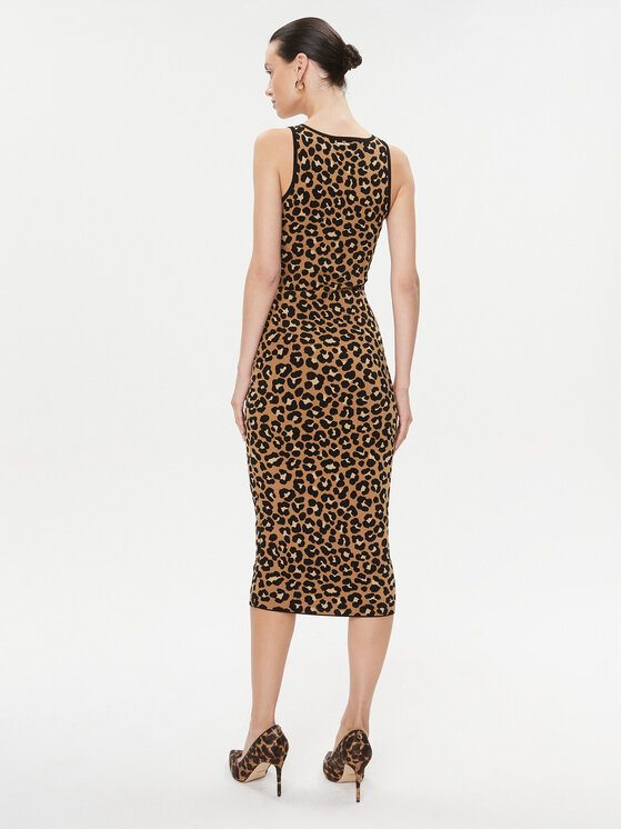 MICHAEL Michael Kors MICHAEL Michael Kors Pletena obleka MF381Q19NT Bež Slim Fit