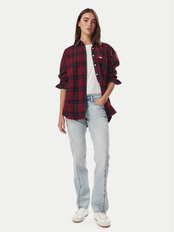 Guess Jeans Guess Jeans Πουκάμισο W5BH40 WGMH1 Κόκκινο Regular Fit