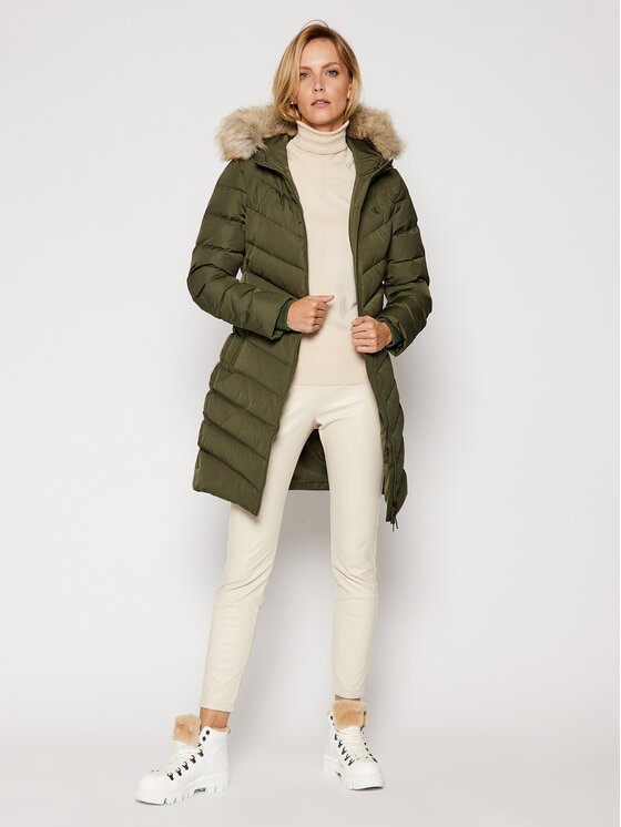 Down Coat Calvin Klein Daunenmantel Khaki Daunenmantel Calvin