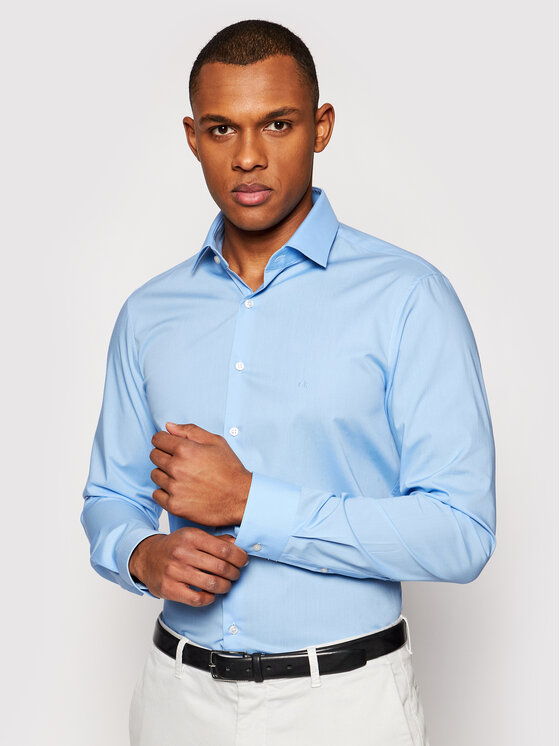 calvin klein poplin stretch slim fit shirt