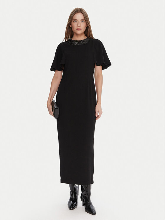 LOLA CASADEMUNT LOLA CASADEMUNT Cocktail obleka MF2516012 Črna Regular Fit