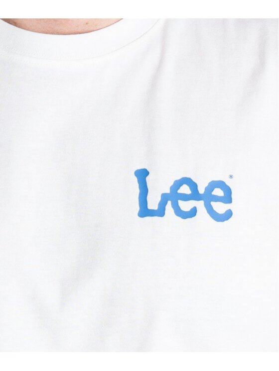 Lee Lee T-shirt MEDIUM WOBBLY TEE Bianco Regular Fit