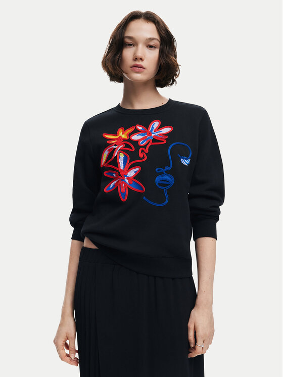 Desigual Mikina Lady 24WWSK16 Čierna Regular Fit