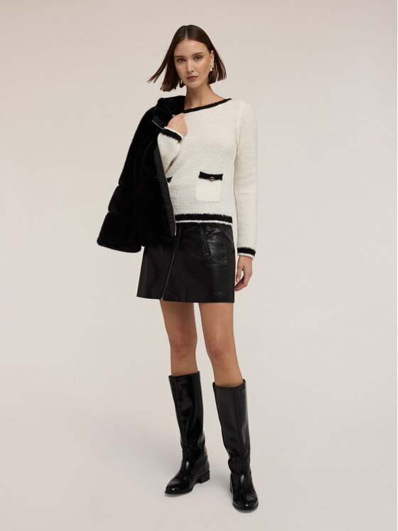 Motivi Motivi Sweter M051W003726N0S1 Biały Regular Fit