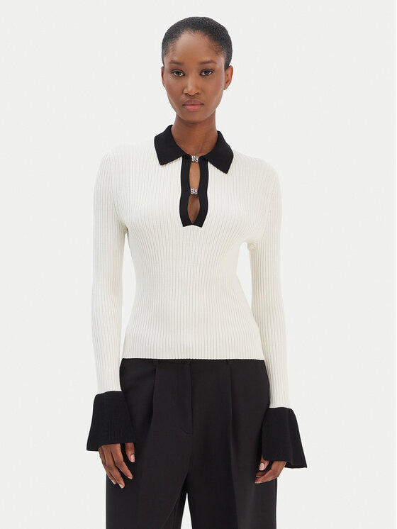 HUGO Sweter Sharro 50542608 Beżowy Slim Fit