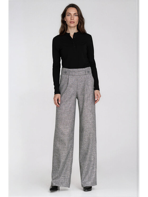 NIFE NIFE Kalhoty z materiálu SD162 Šedá Regular Fit