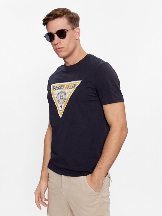 Guess T-shirt M4RI38 J1314 Tamnoplava Slim Fit