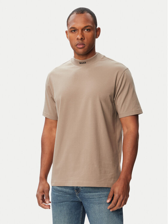 BOSS Tricou Tee Collar 50562120 Bej Relaxed Fit