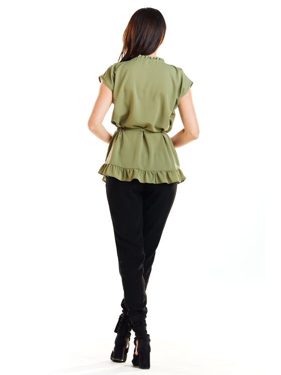 Awama Awama Bluzka A269 Khaki Basic Fit