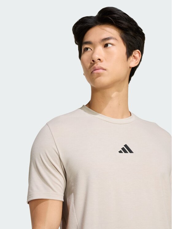 adidas adidas Koszulka techniczna 127287 Beżowy Slim Fit