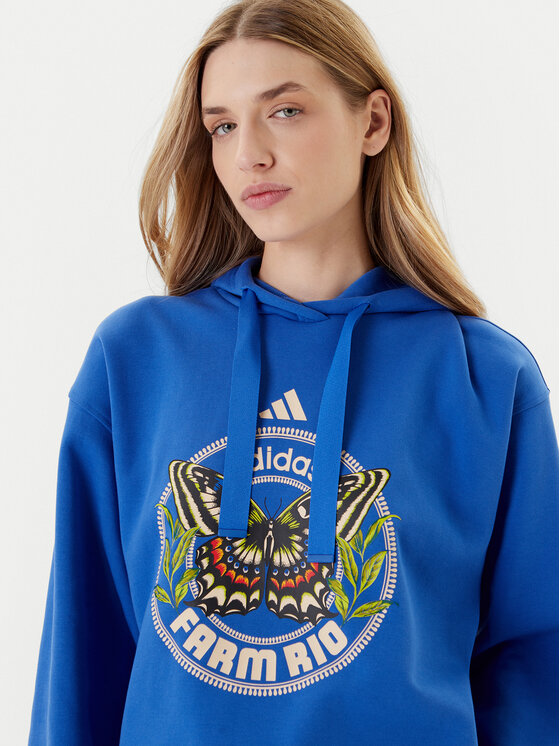 adidas adidas Džemperis Farm JL8608 Mėlyna Loose Fit