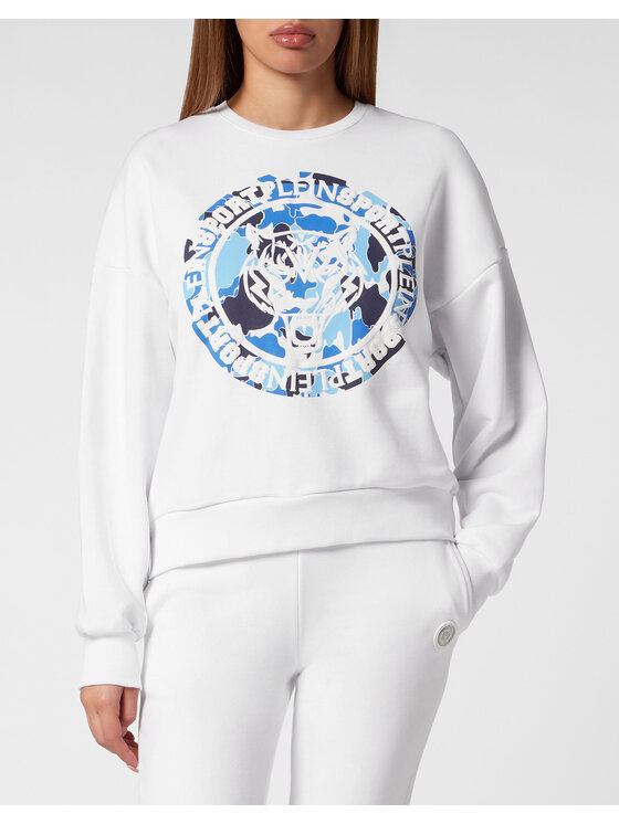 Plein Sport Plein Sport Longsleeve 13005 Biały Regular Fit