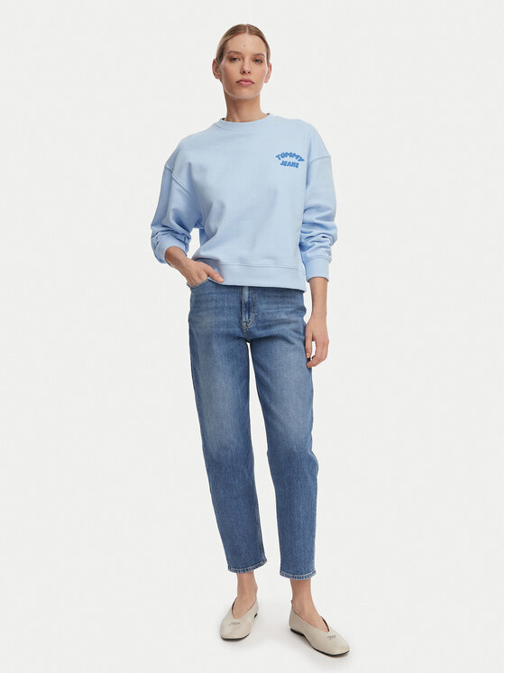 Tommy Jeans Tommy Jeans Mikina Bubble Logo DW0DW22366 Světle modrá Boxy Fit