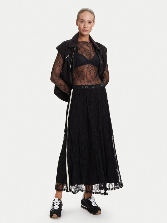 Liu Jo Sport Liu Jo Sport Midi szoknya TF5260 J4951 Fekete Regular Fit