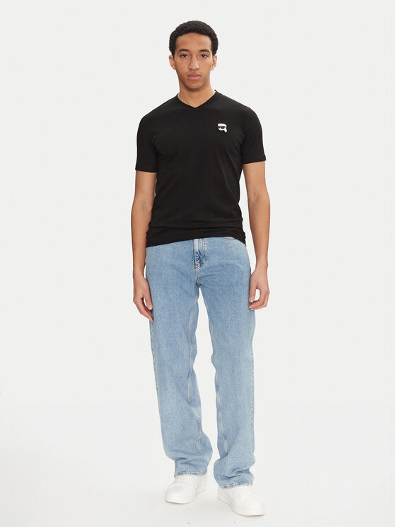 KARL LAGERFELD KARL LAGERFELD Marškinėliai 755021 552224 Juoda Regular Fit