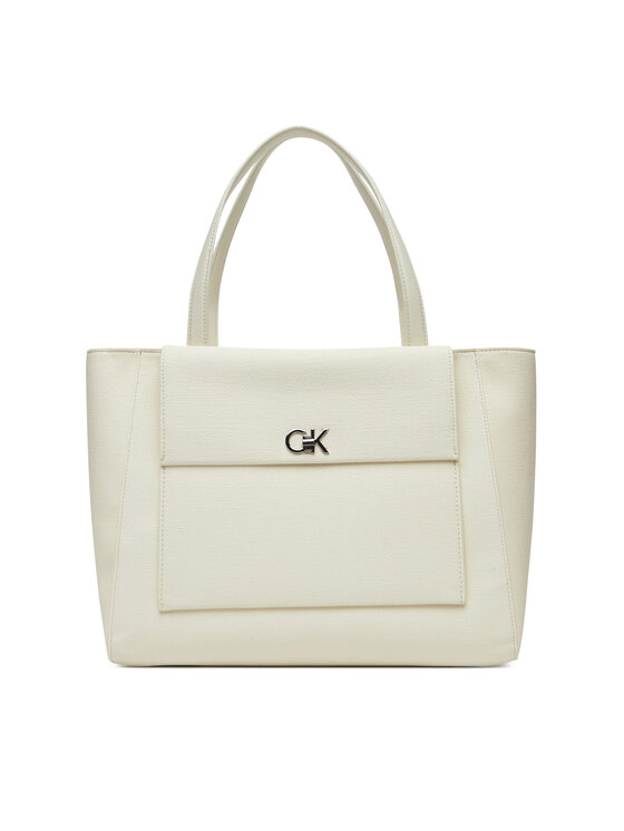 Calvin Klein Calvin Klein Дамска чанта Ck Medium Shopper_Tex K60K613178 Бял