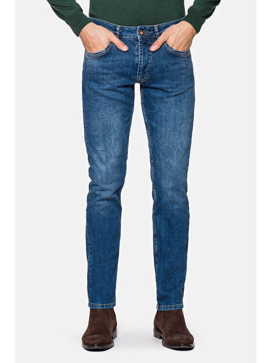 Lancerto Lancerto Jeansy Savalas Niebieski Slim Fit