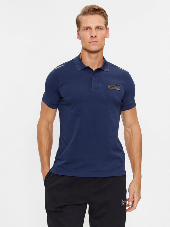 EA7 Emporio Armani Tricou polo 6RPF78 PJBVZ 1554 Bleumarin Regular Fit