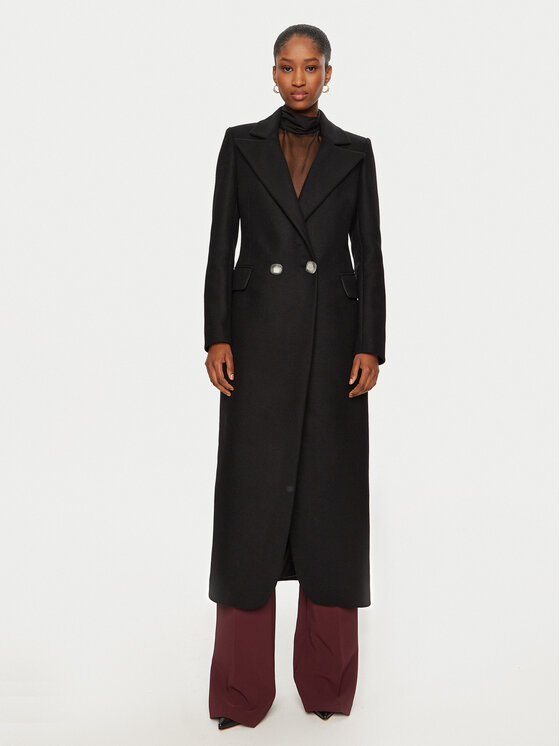 YES LONDON YES LONDON Вълнено палто CD1184/ECO Черен Regular Fit