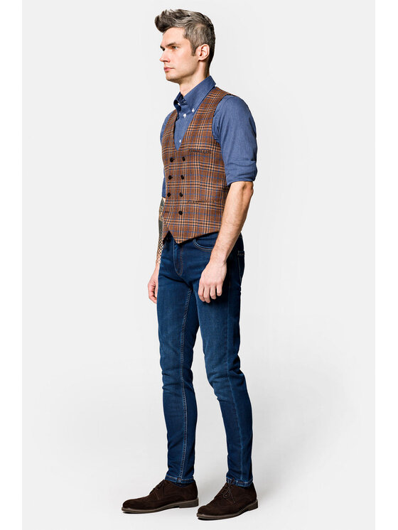 Lancerto Lancerto Kamizelka KA099222000002 Brązowy Slim Fit