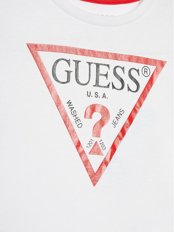 Guess Guess Tričko N73I55 K8HM0 Biela Regular Fit