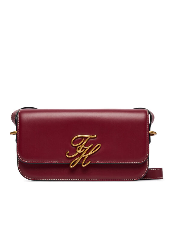 Tommy Hilfiger Torebka Th Script Flap Crossover AW0AW18399 Bordowy