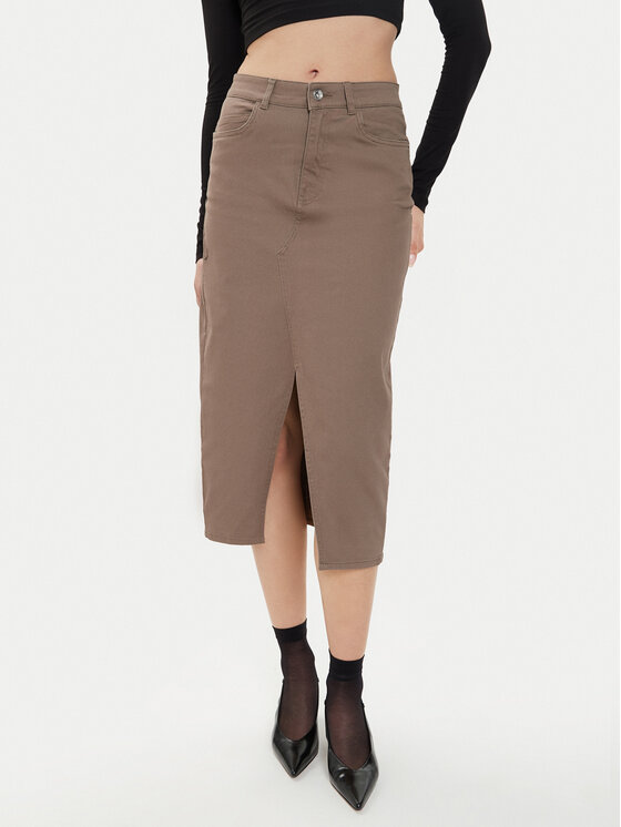 ONLY ONLY Jeansrock Lola 15318146 Braun Regular Fit