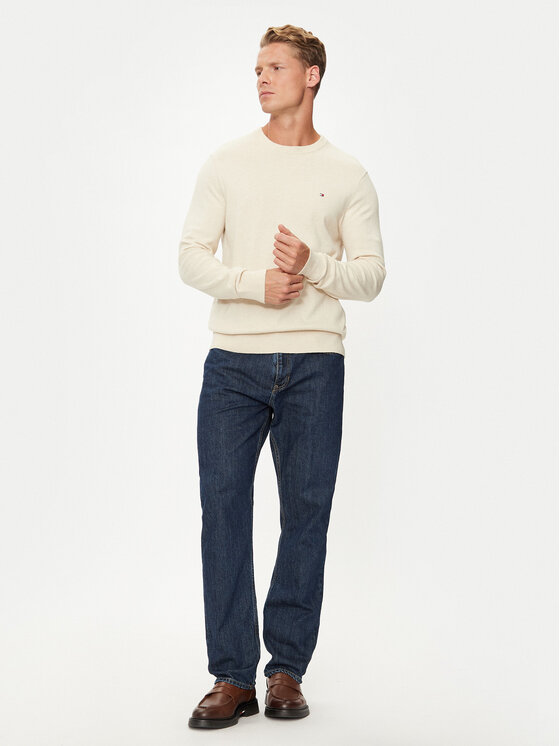 Tommy Hilfiger Tommy Hilfiger Džemper MW0MW28046 Écru Regular Fit