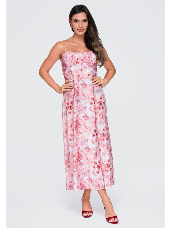 Ombre Ombre Sukienka wieczorowa OW-DLR-E0019 Różowy Regular Fit