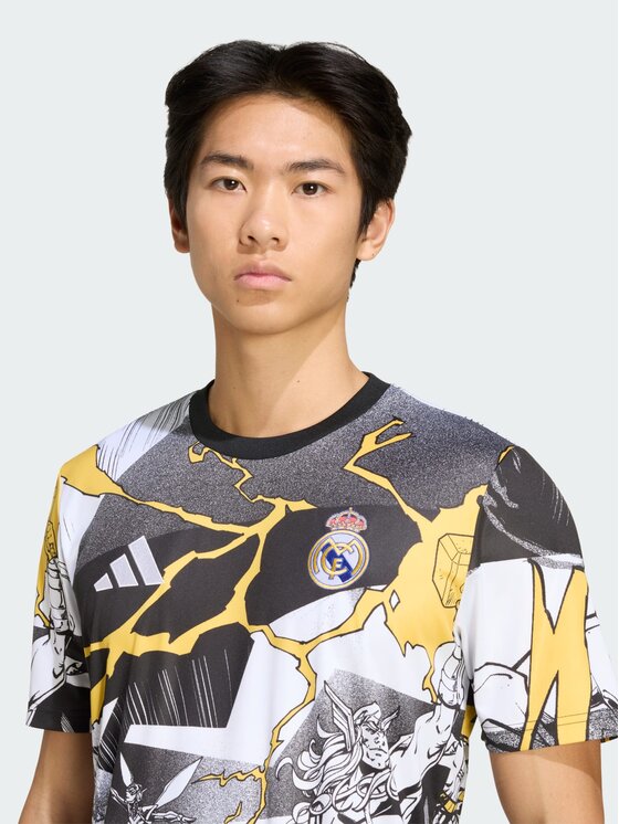 adidas adidas Koszulka techniczna Real Madrid Avengers 25/26 Pre-Match Jersey Biały Slim Fit