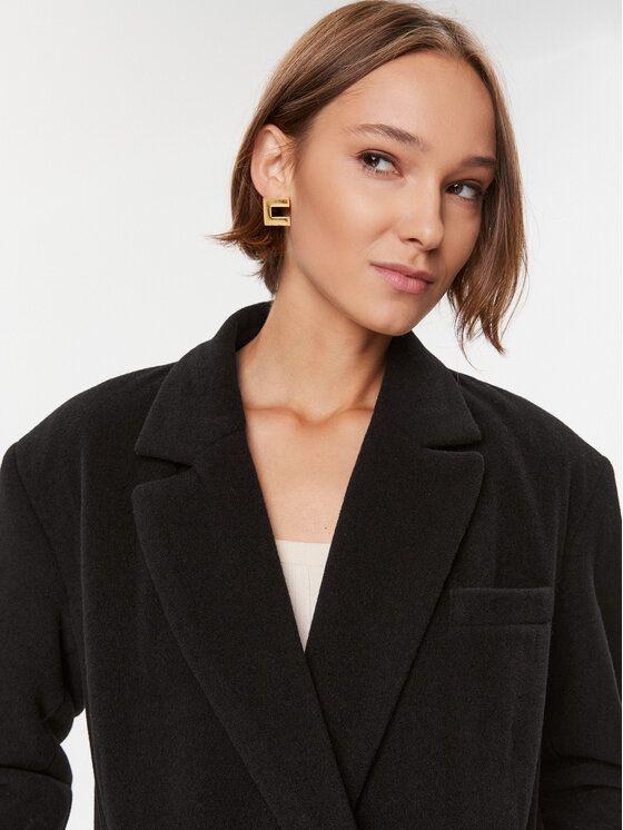 Herskind Herskind Vilnonis paltas Wanda 4908816 Juoda Oversize