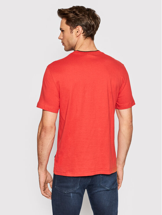 T-shirt Center Logo K10K107845 Rosso Regular Fit