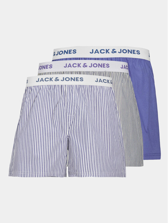 Jack&Jones Set 3 perechi de boxeri Luke 12253692 Albastru