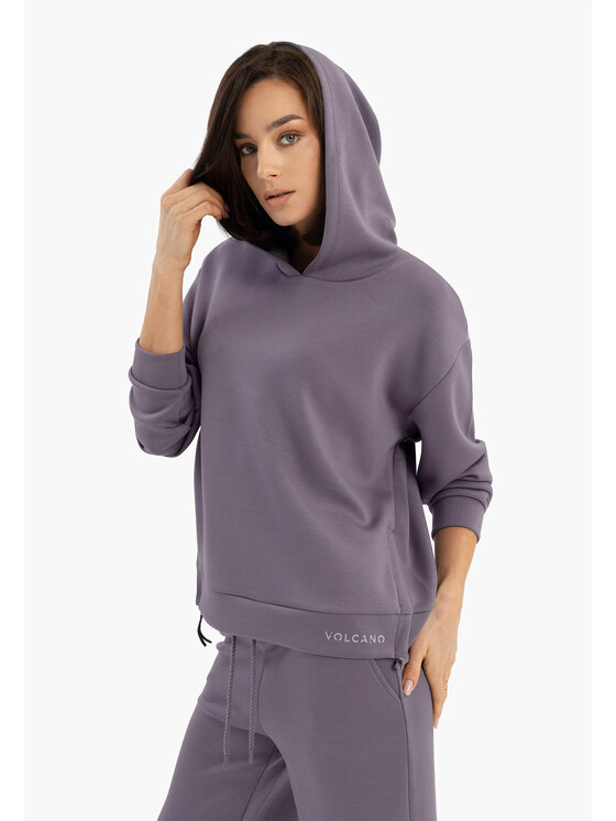 Volcano Volcano Bluza B-MIDA Fioletowy Regular Fit