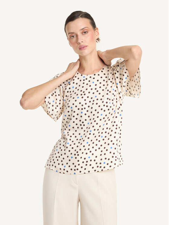 KMX KMX Bluzka 505210009 Écru Straight Fit