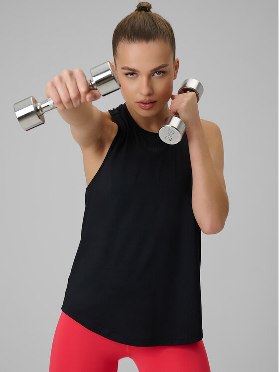 4F 4F Koszulka techniczna BASIC+ Czarny Regular Fit