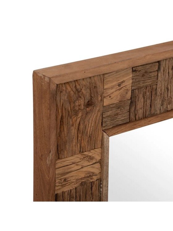 MIAhome MIAhome Lustro w drewnianej ramie Cori 115 cm Brązowy