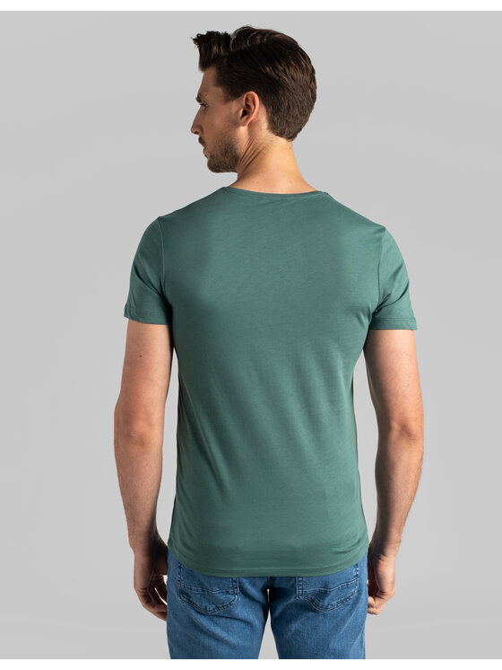 Borgio Borgio T-Shirt cerva Zielony Slim Fit