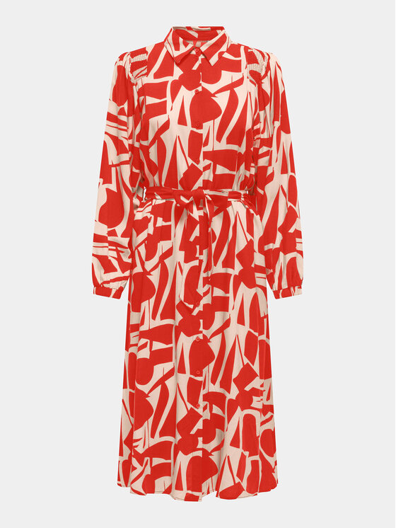 ONLY ONLY Φόρεμα πουκάμισο Halia 15315986 Κόκκινο Regular Fit