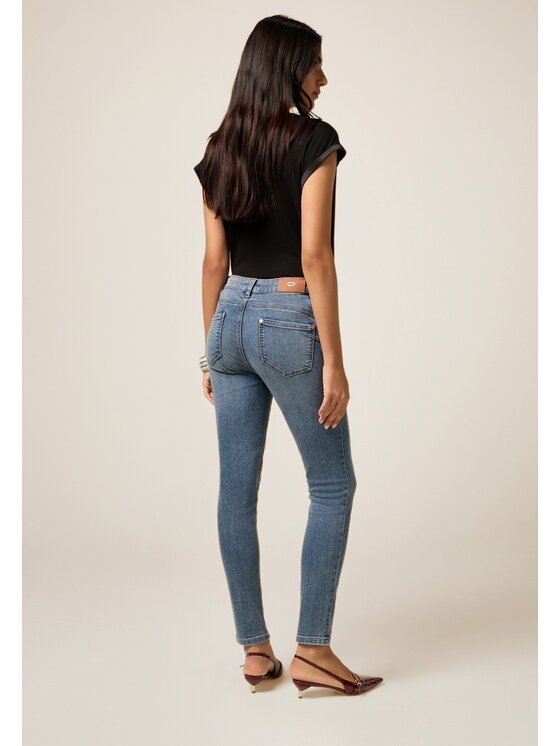 Oltre Oltre Jeans P573R008574N024 Turchese Skin Fit