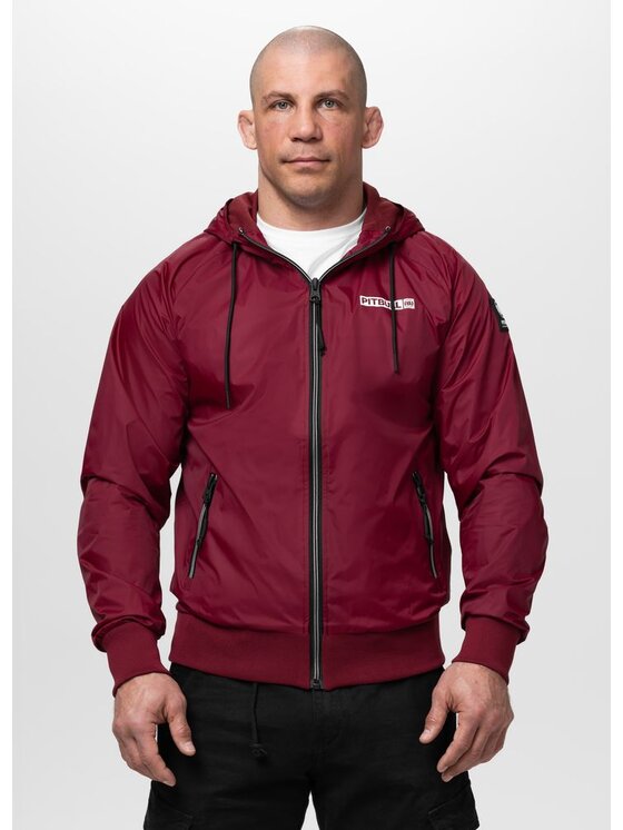 PITBULL PITBULL Kurtka przejściowa ATHLETIC LOGO Bordowy Regular Fit