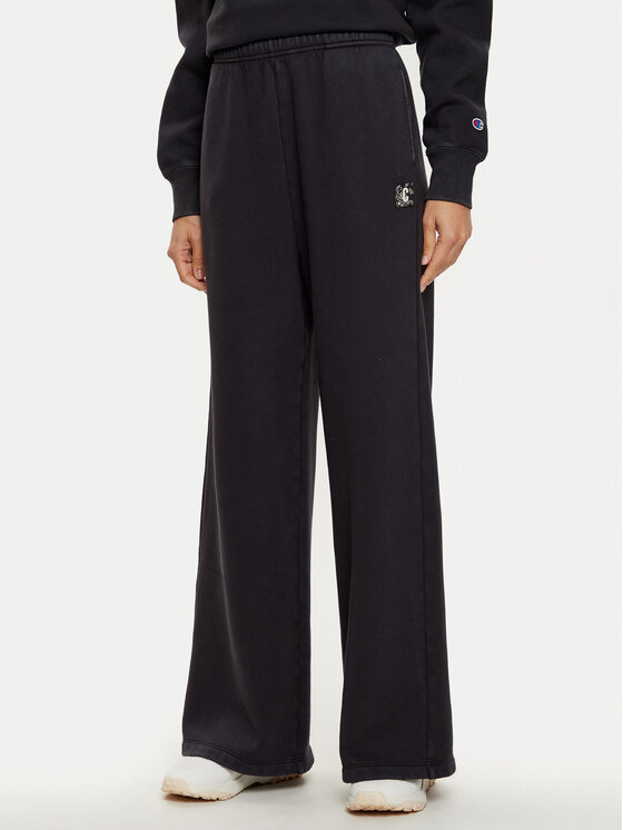 Champion Champion Spodnji del trenirke 117661 Črna Wide Leg