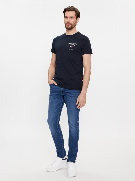 Tommy Hilfiger Tommy Hilfiger Tričko Arch Varsity MW0MW33689 Tmavomodrá Regular Fit