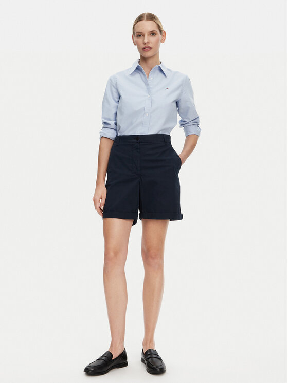 Tommy Hilfiger Tommy Hilfiger Pantalon scurți din material WW0WW42457 Bleumarin Regular Fit