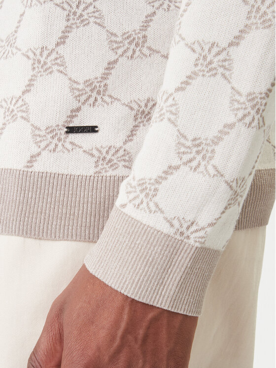 JOOP! JOOP! Sweter 13Ravorono 10100436 30102137 Écru Regular Fit