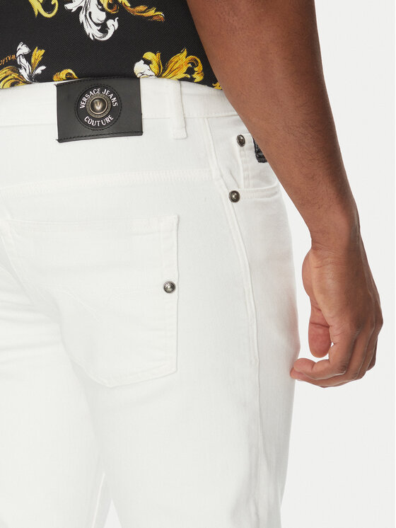 Versace Jeans Couture Versace Jeans Couture Džinsai 78GAB5D0 Balta Slim Fit