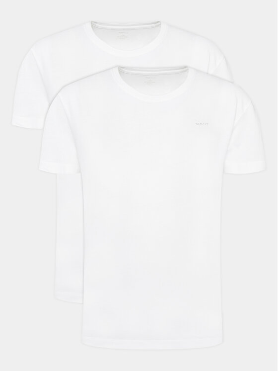 Gant Gant Komplet t-shirtów C-Neck 2 Pack 900002008 Biały Regular Fit