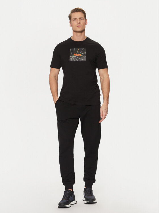 BOSS BOSS T-krekls Injungle 50535112 Melns Regular Fit