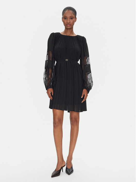 TWINSET TWINSET Vsakodnevna obleka 251TP2783 Črna Loose Fit